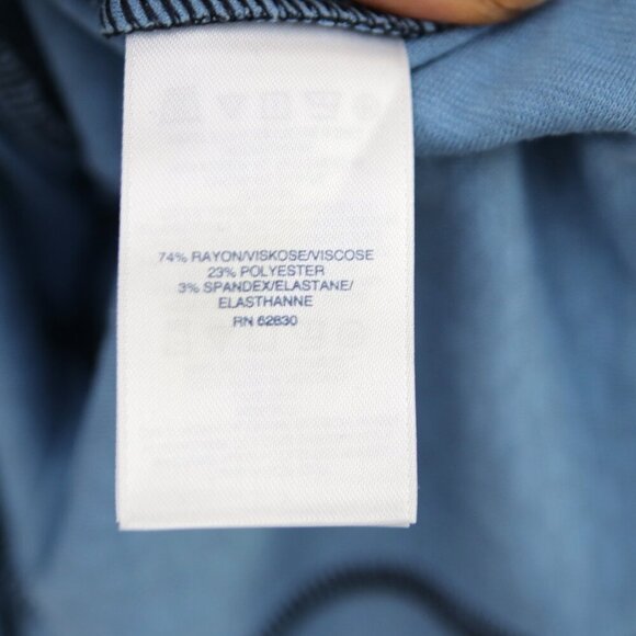 Lands' End Floral Dress Stretch Ruffle Sleeve Ditsy Flower Zip Back Stretch Blue - Picture 9 of 11